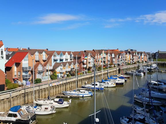 Blick auf die Marina in Cuxhaven